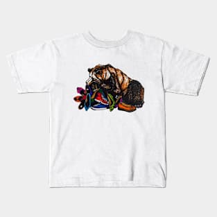 Bear on a shoe nest Kids T-Shirt